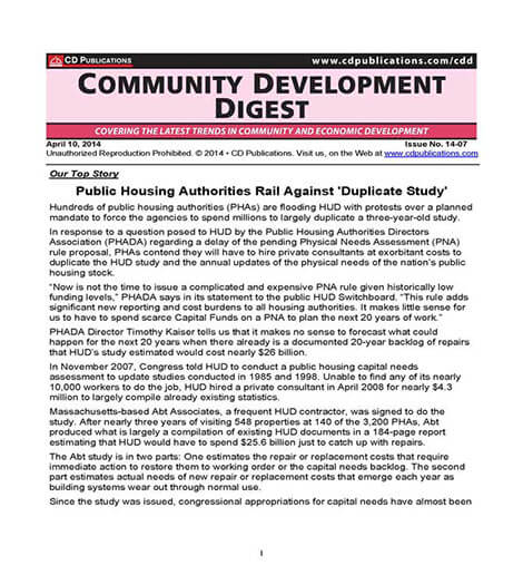 Latest issue of Community Development Digest 