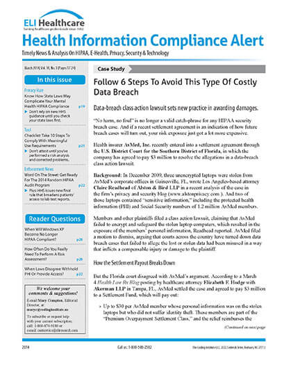 Subscribe to Health Information Compliance Alert