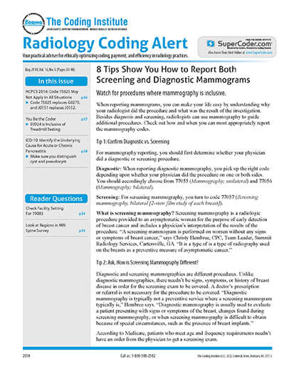 Latest issue of Radiology Coding Alert Magazine