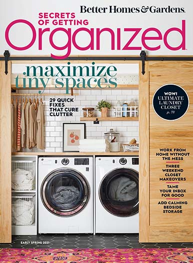 Cover of Better Homes and Gardens Secrets of Getting Organized Early Spring 2021